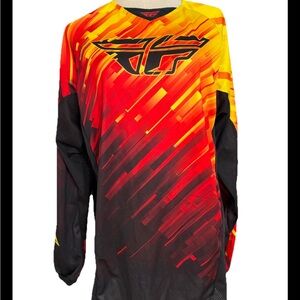 Fly Racing Kinetic Young Bike Jersey Long Sleeve large Red/yellow boys size